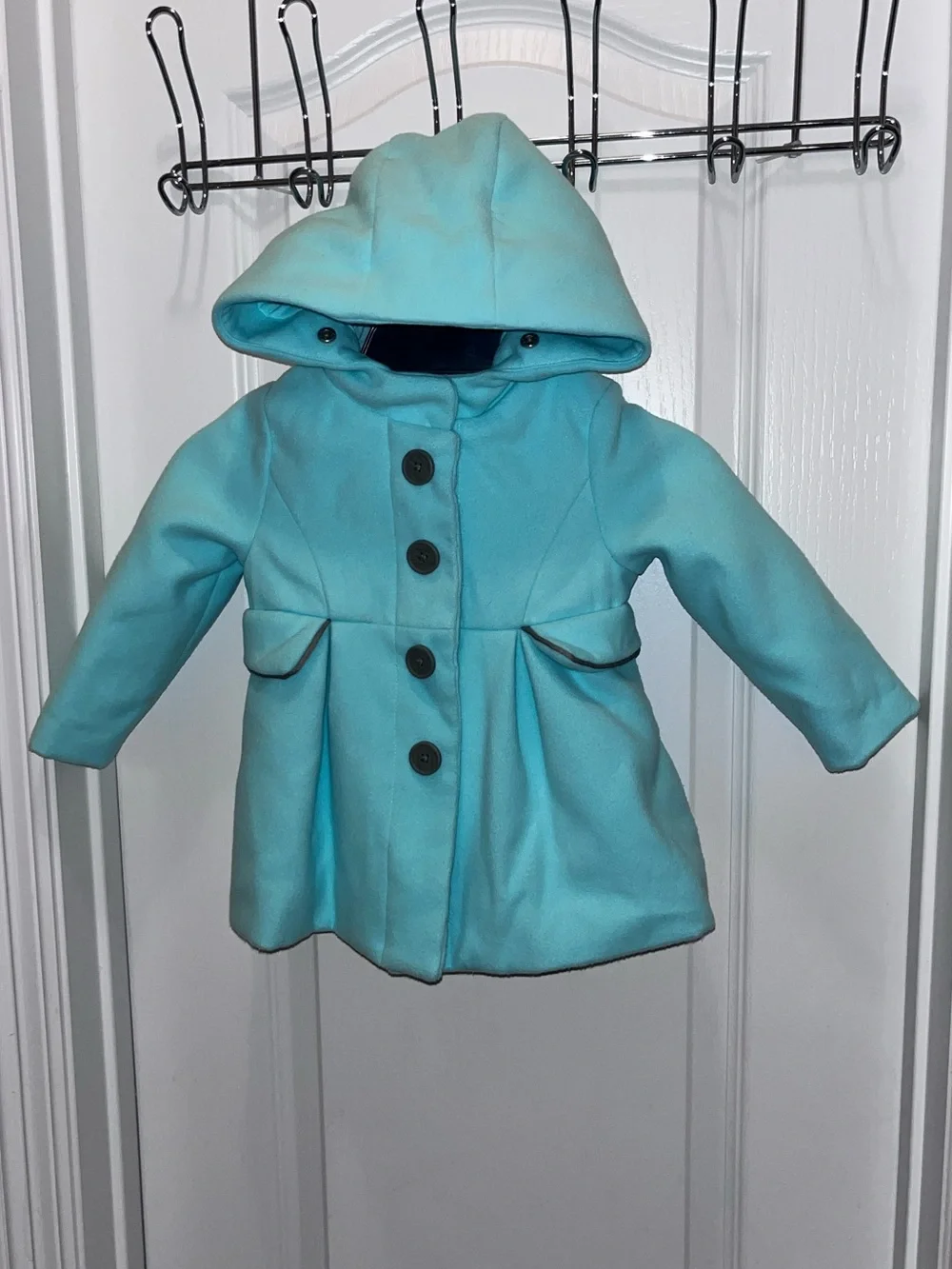 Toddler Girl’s Pea Coat Size 18M Cat & Jack Faux Fur Trim